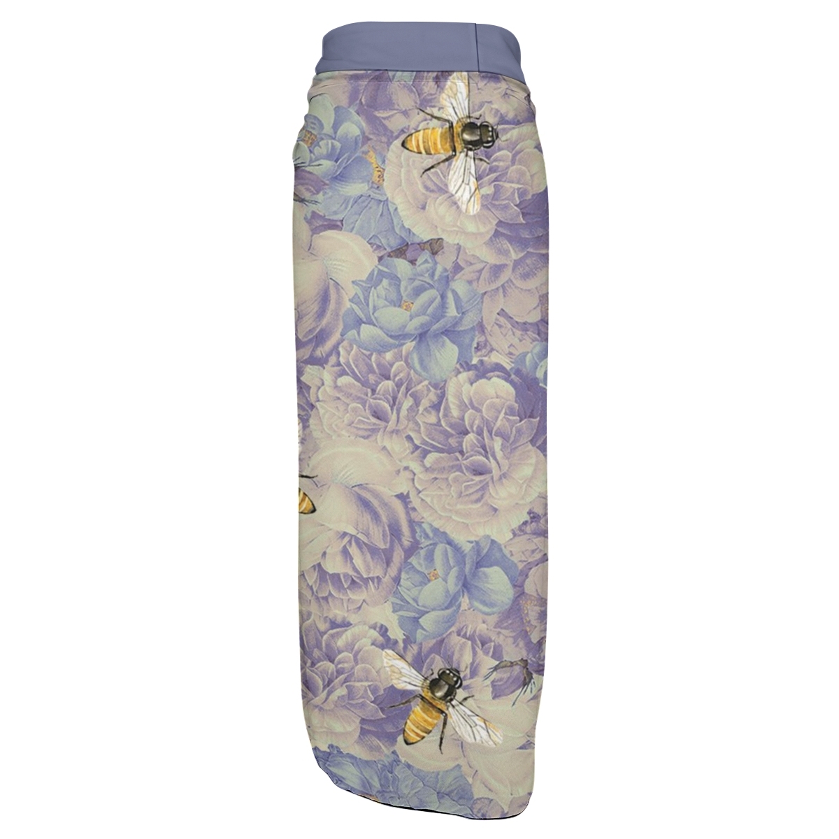 Women's Floral and Bee Print Ruffle Straps One Piece Swimsuit Matching Sarong Skirt