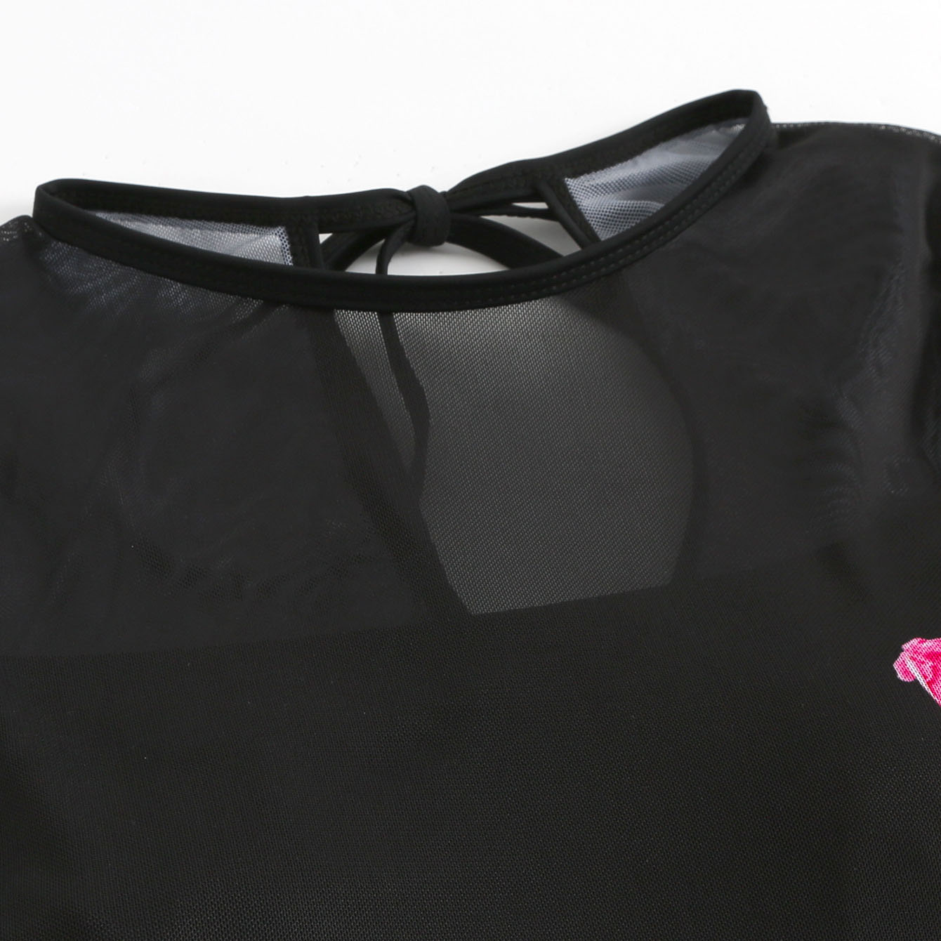 Women's Mesh Swimsuit with Floral Print One-Piece Swimsuit and Matching Maxi Skirt