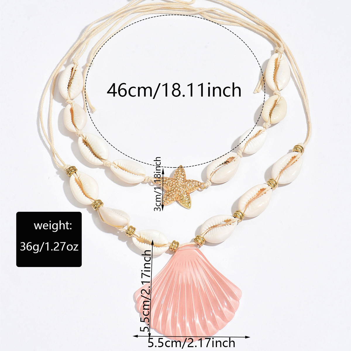 Ocean Style Green Shell Pendant Necklace Summer Beach Jewelry for Women