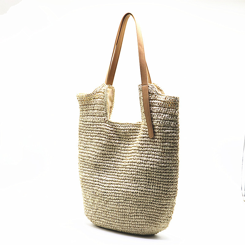 Minimalist Handwoven Shoulder Bag - Versatile Large Capacity Beach Tote