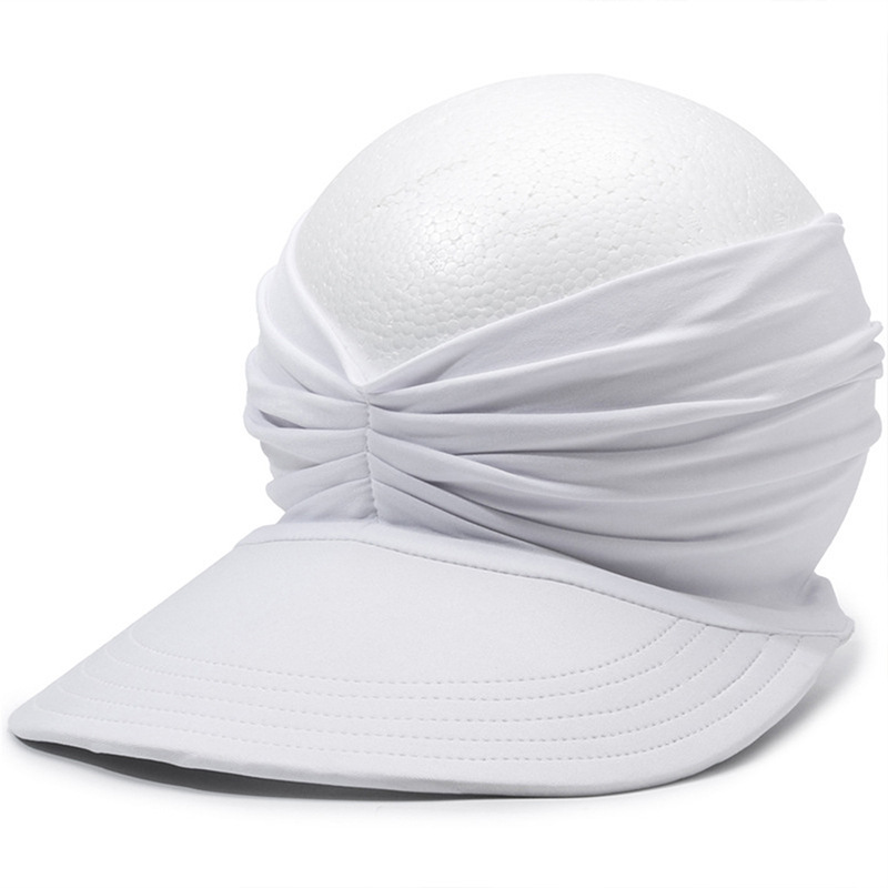 Fabric Sun Visor With Wide Brim Open Top and Solid Color Design Ideal for Beach Styling