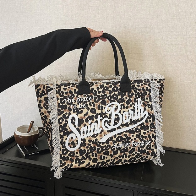 Beach Large Capacity Handmade Fringe Print Tote Bag