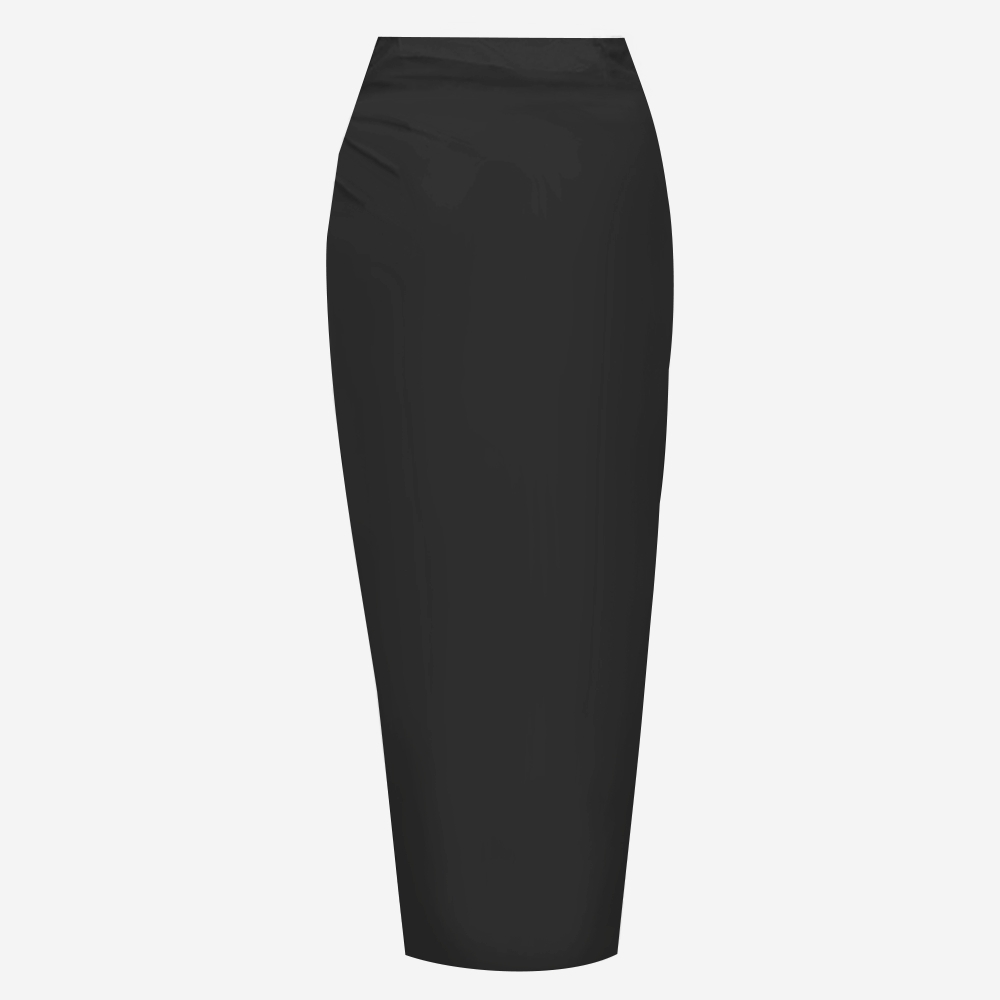 Vintage Floral One-Piece Swimsuit with Black Sarong Skirt