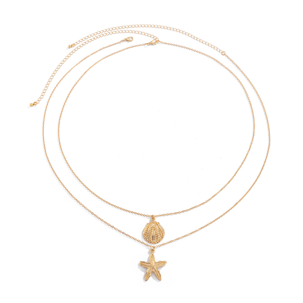 Ocean Style Gold Waist Chain Set Shell and Starfish Pendant Beach Jewelry for Women