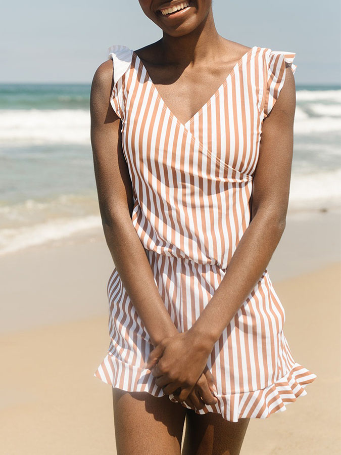 Printed three-piece one-piece Swimsuit