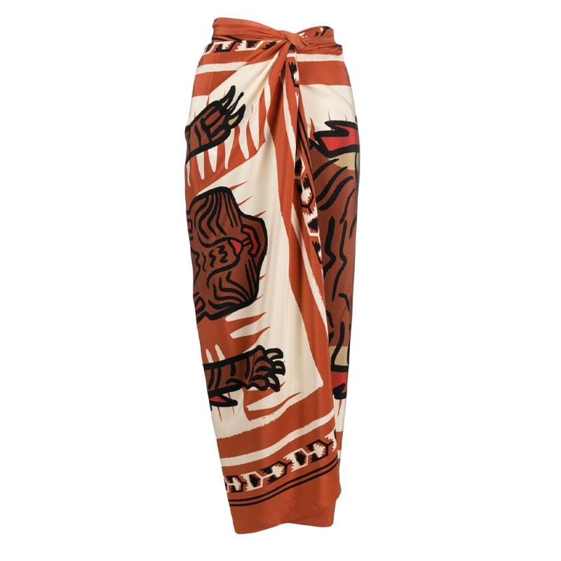 Single-Shoulder Ruffled Bikini Swimsuit And Sarong