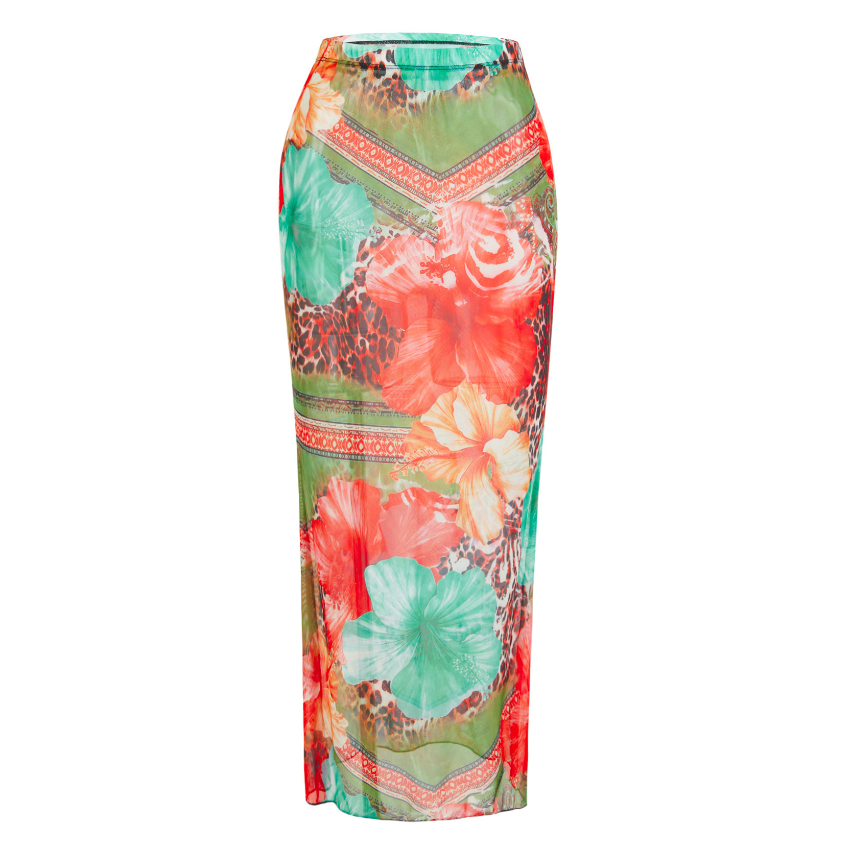 Women's Elegant Vintage Print One-Piece Swimsuit with Skirt