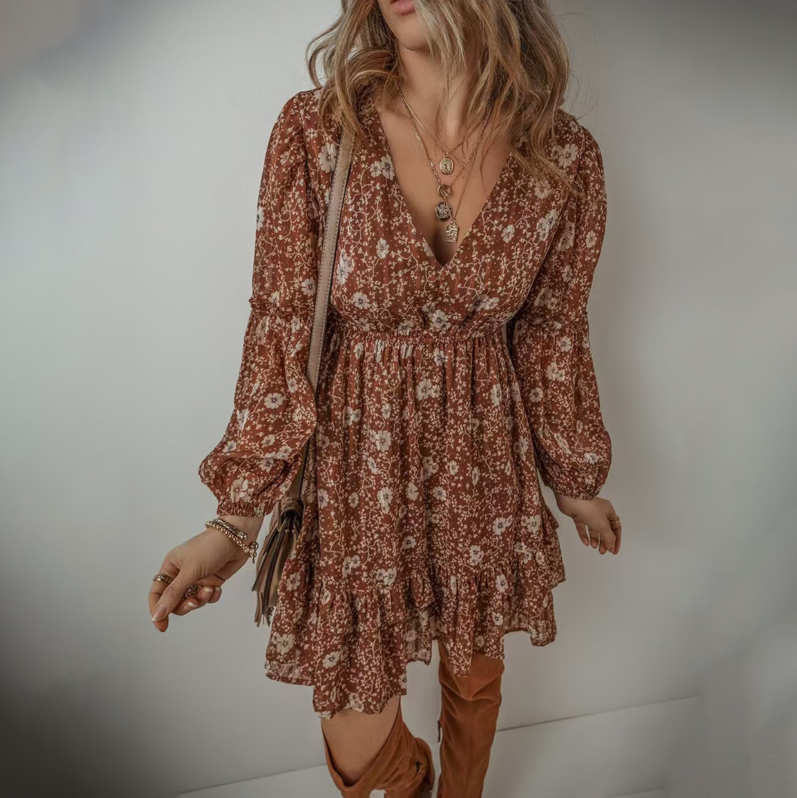 Floral Knee-Length Dress