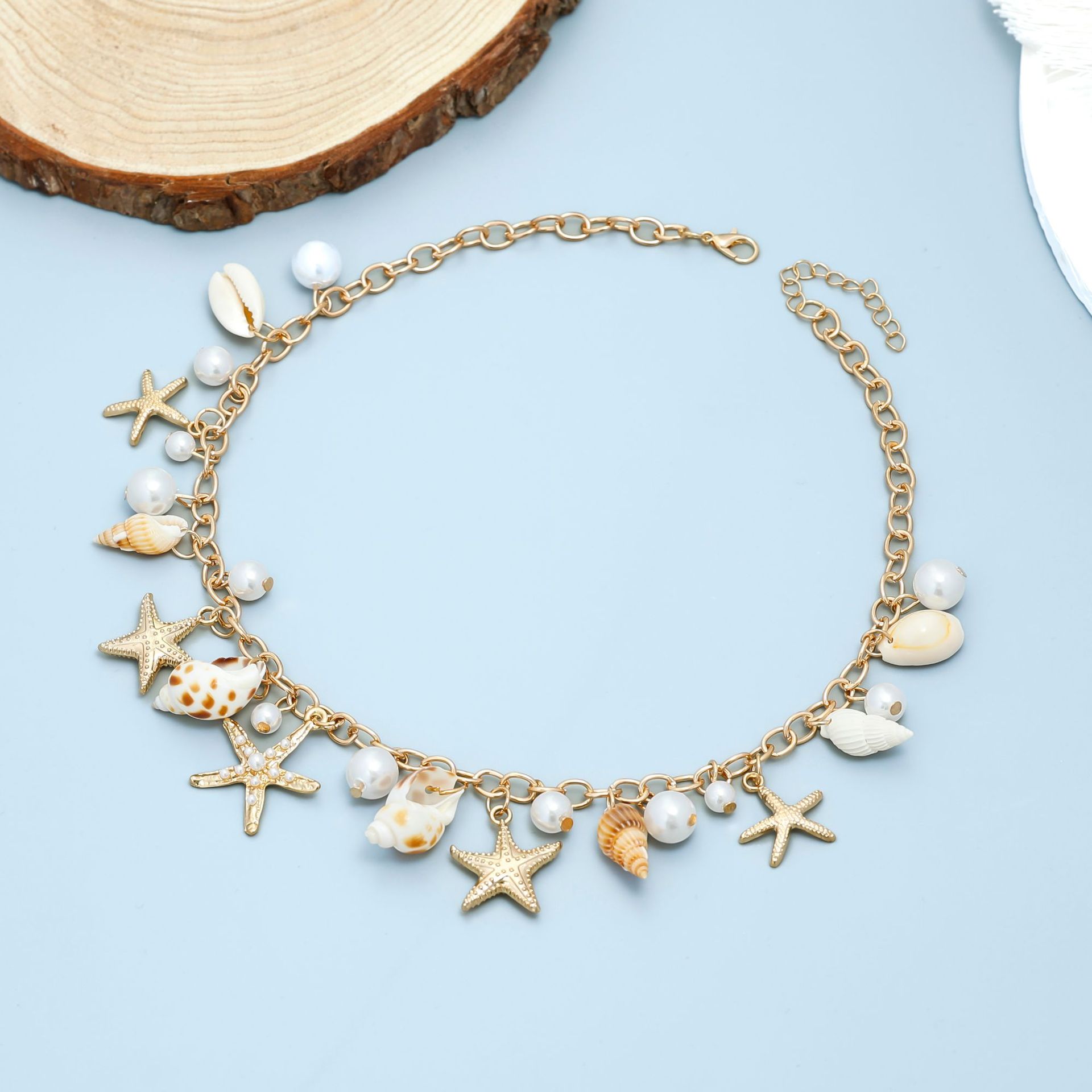 Ocean Style Shell Starfish Pearl Pendant Beach Jewelry