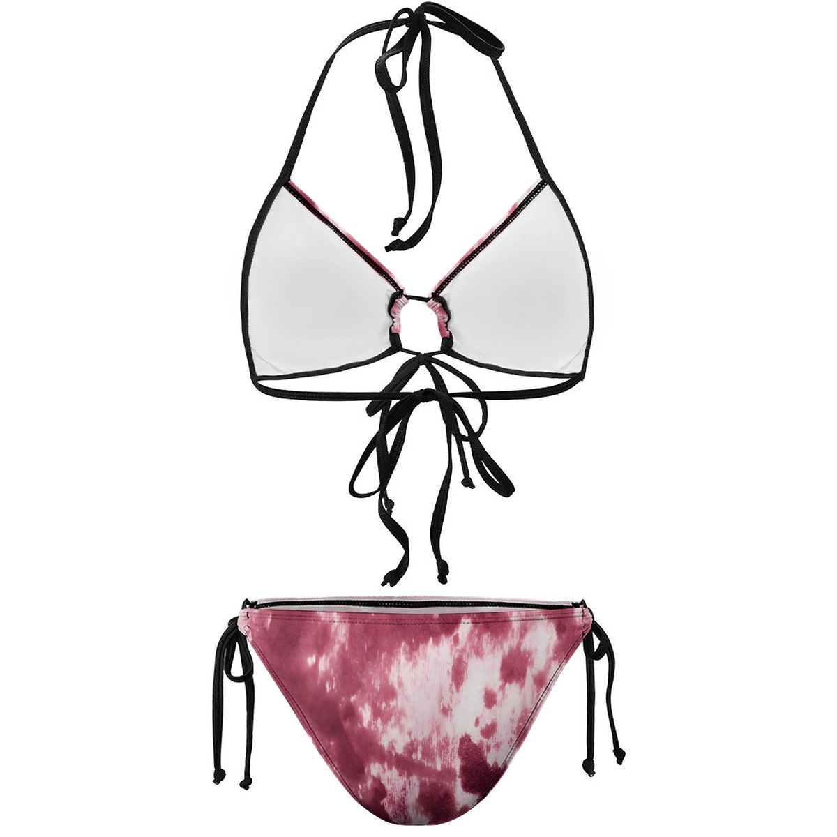 Women's Sporty Chic Bikini Two Piece Set with Halter Neck and Contrast Edging