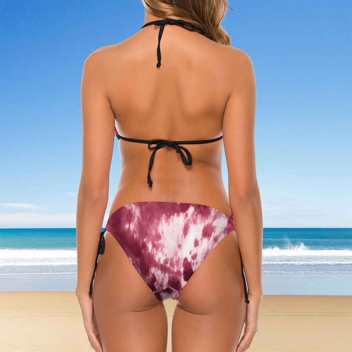 Women's Sporty Chic Bikini Two Piece Set with Halter Neck and Contrast Edging