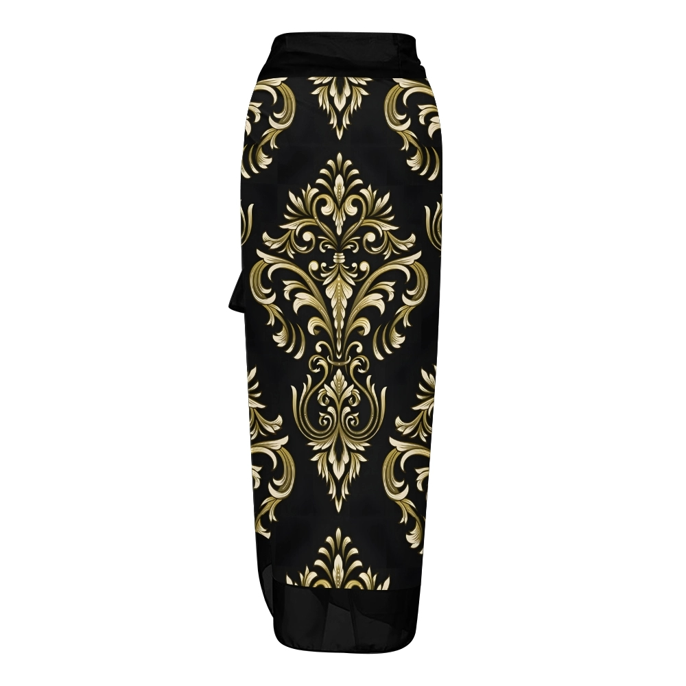 Women's Printed Ethnic Inspired Baroque Swimwear Set for Women Floral One Piece and Tie Waist Skirt