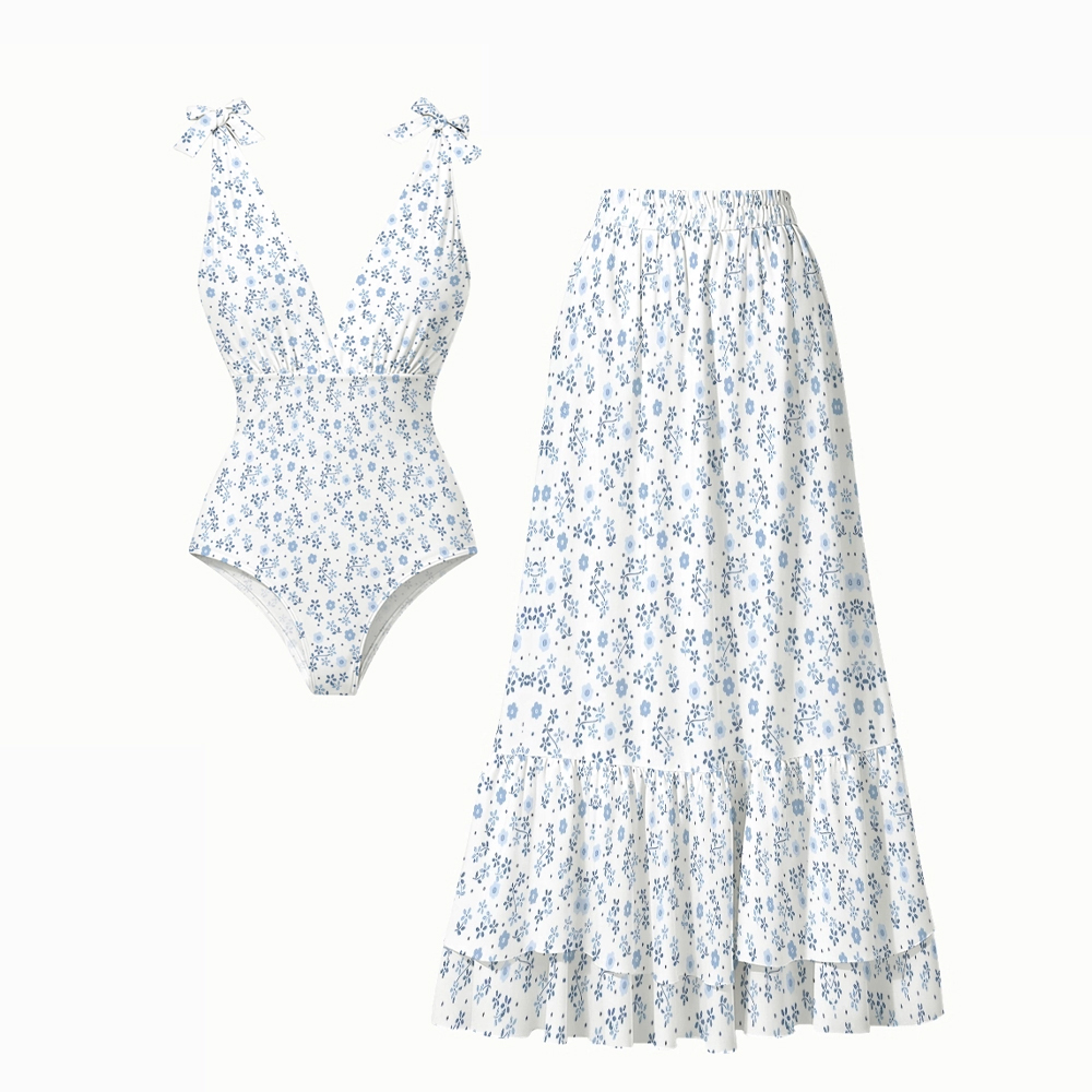 Vintage Floral One-Piece Set