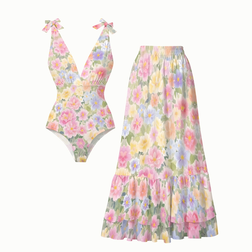 Pastel Floral One-Piece Set