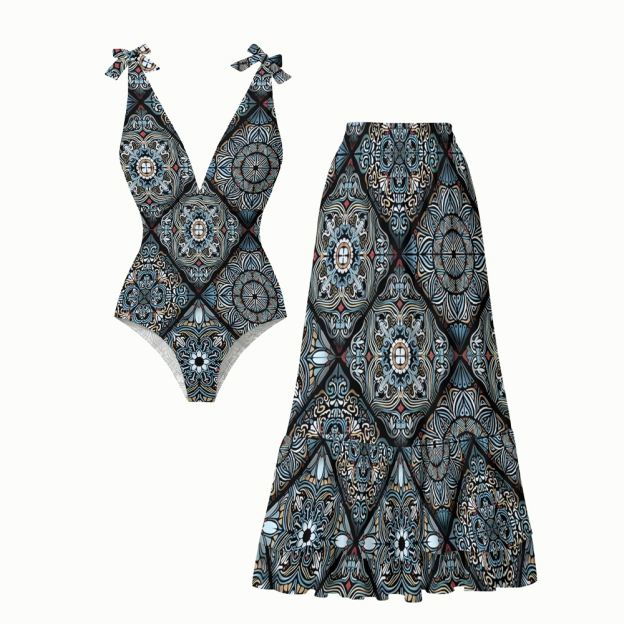 Boho Mandala-Inspired One-Piece Set
