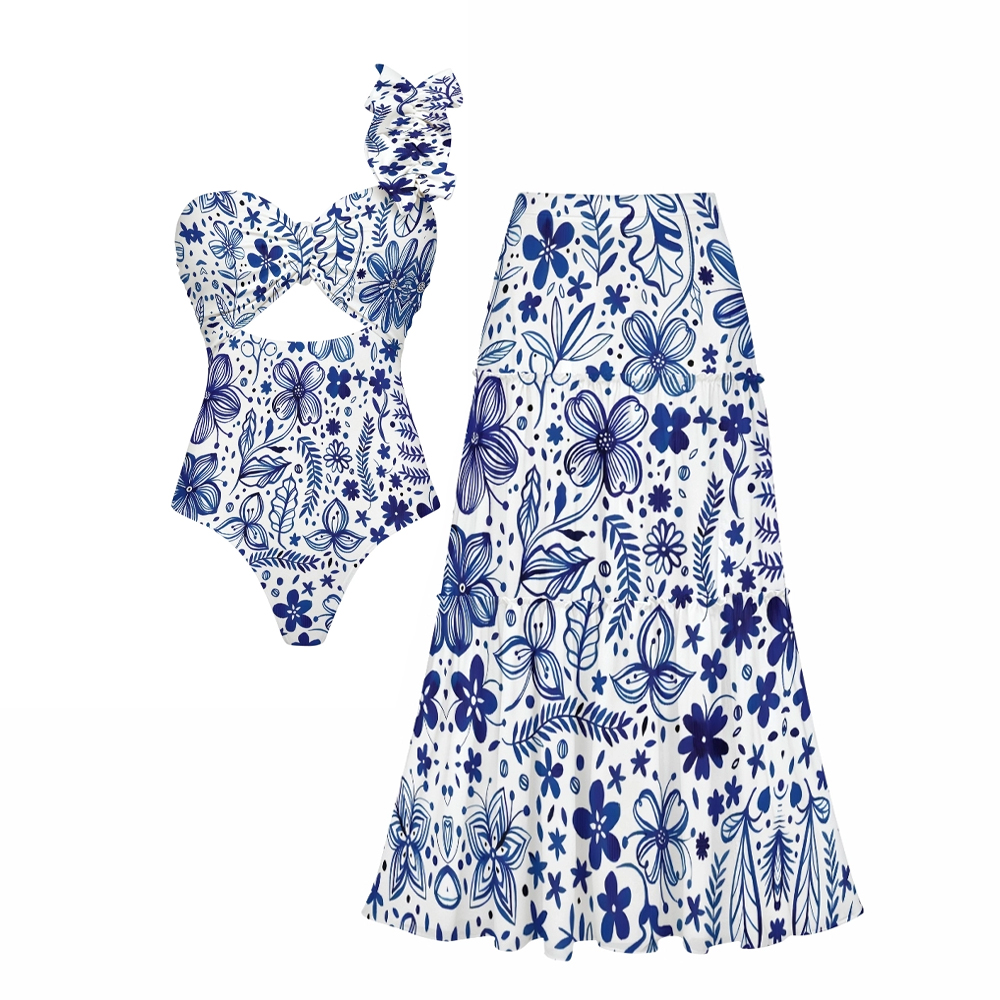 Botanical Print One-Piece Set