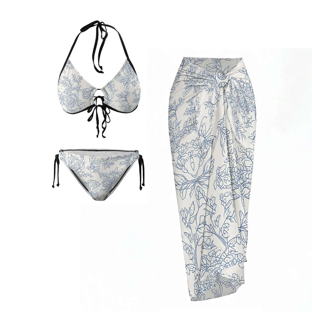 Floral Line Bikini Set