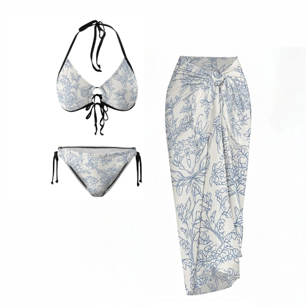 Floral Line Bikini Set