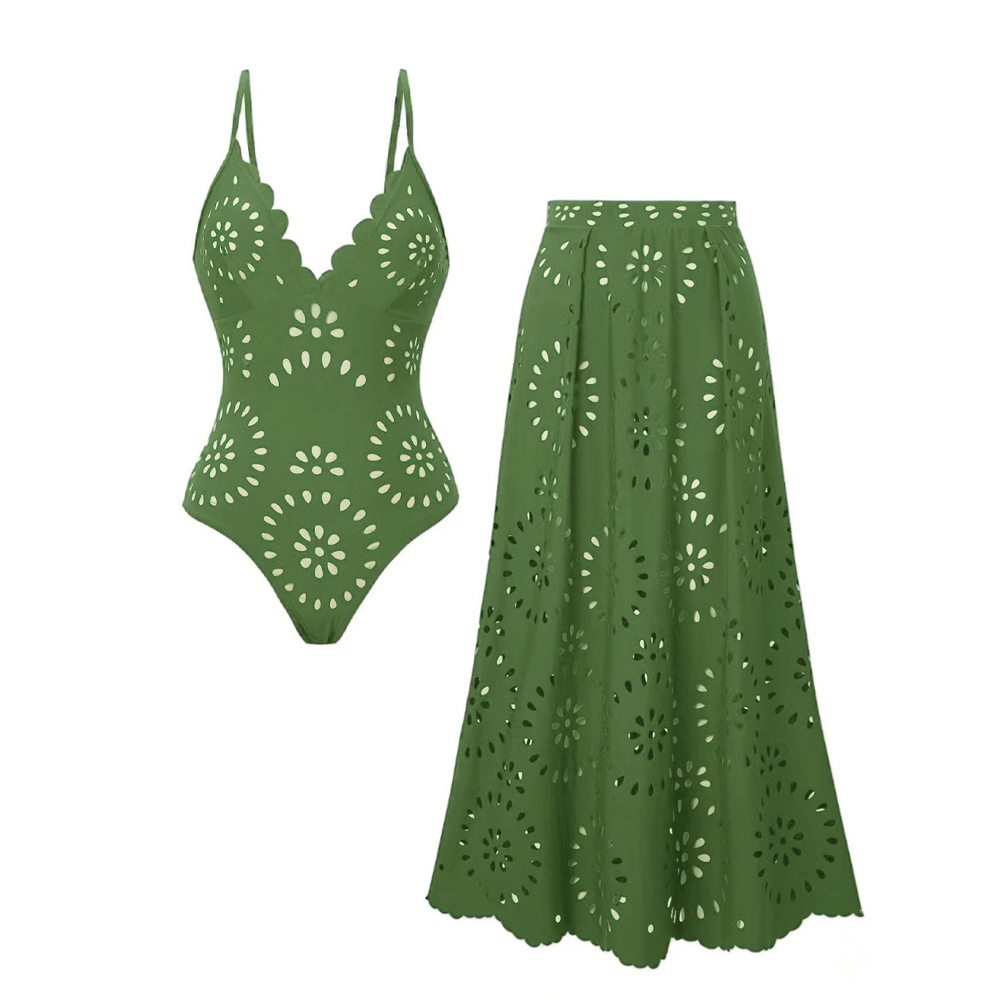 Lace-Up Cutout One-Piece Set