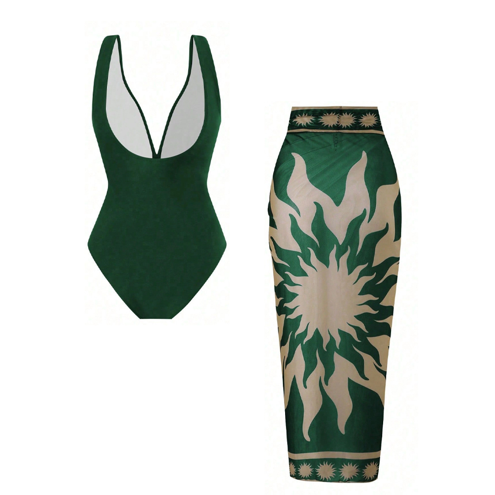 Vintage-Inspired Slimming One-Piece Set