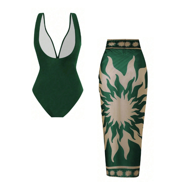 Vintage-Inspired Slimming One-Piece Set