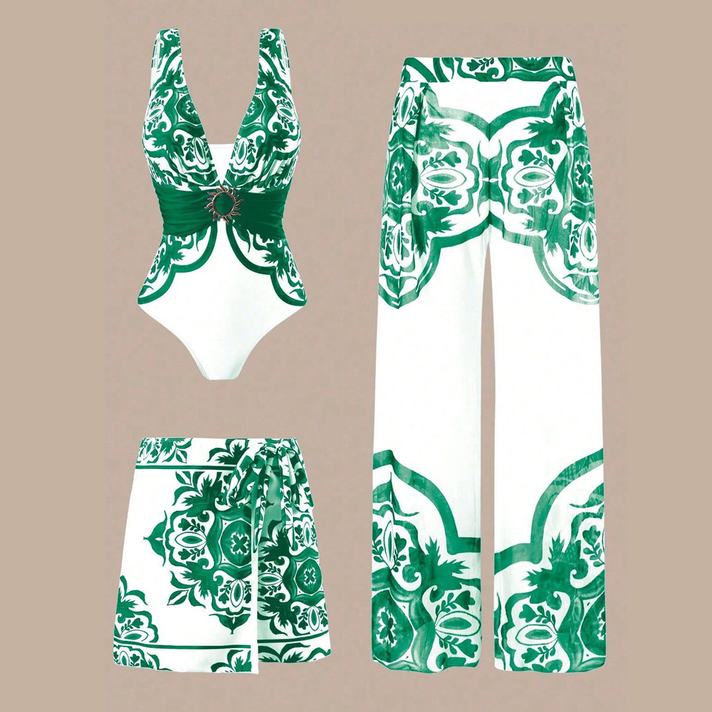 Artistic Blue Porcelain Print Set