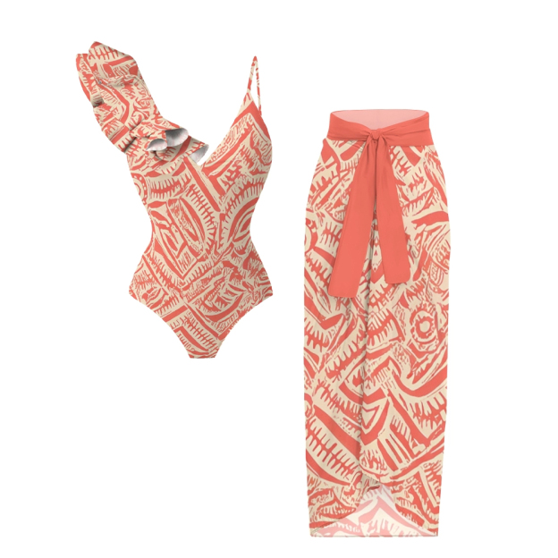 Ethnic Abstract One-Piece Set