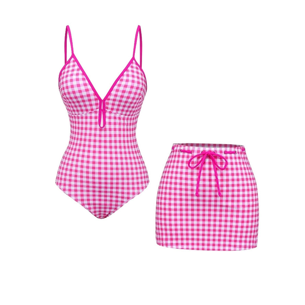 Plaid Print One-Piece Set