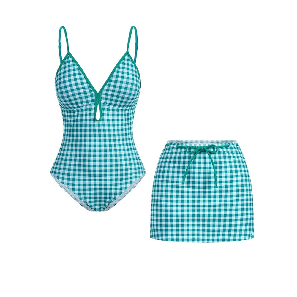 Plaid Print One-Piece Set