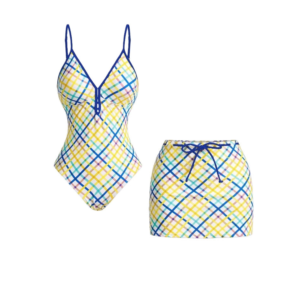 Plaid Print One-Piece Set