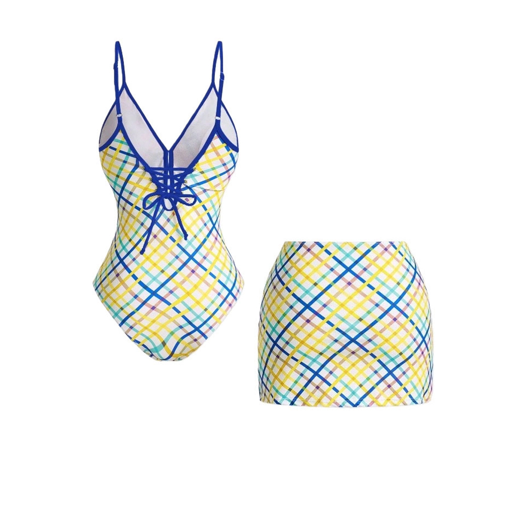 Plaid Print One-Piece Set