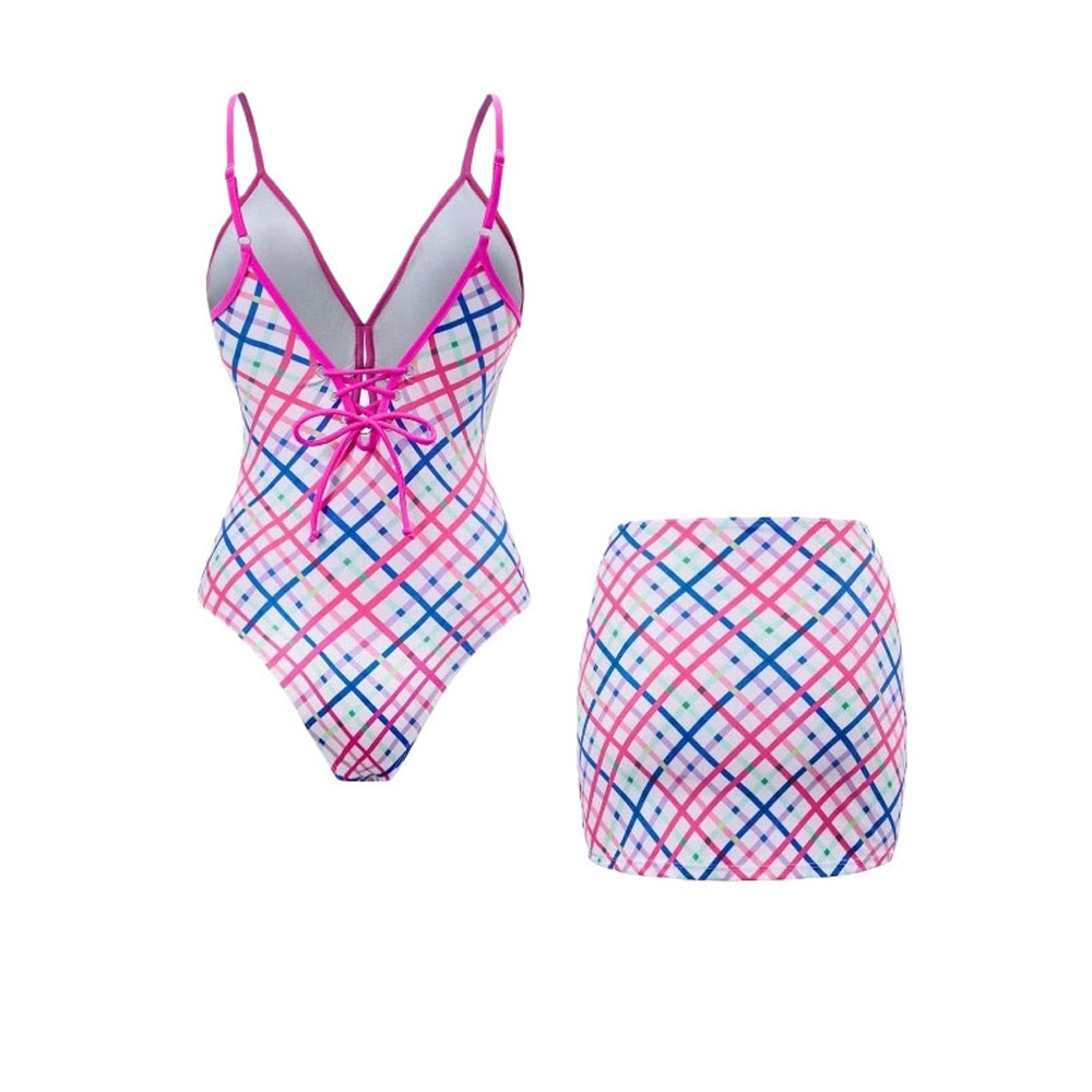 Plaid Print One-Piece Set