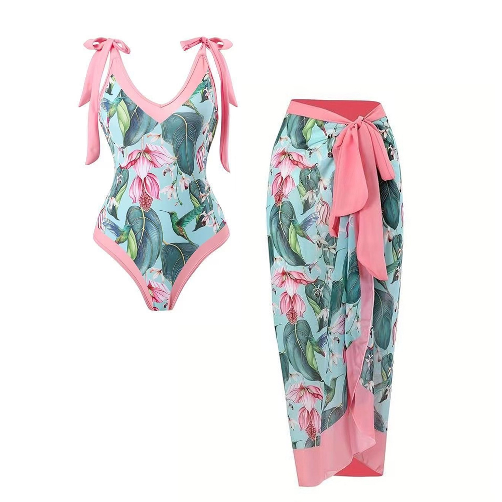 Romantic Pink Botanical One-Piece Set