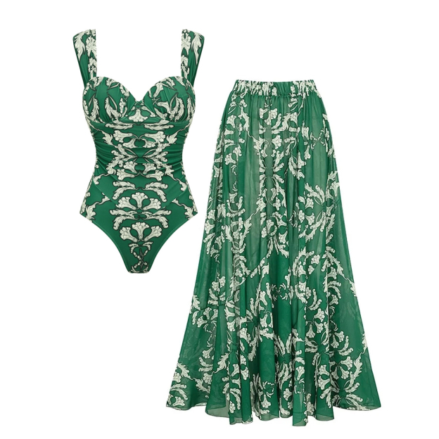 Underwired Shirring One Piece Set