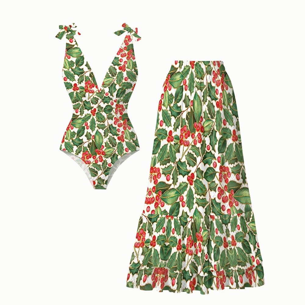 Holly Leaf and Berry One Piece Set