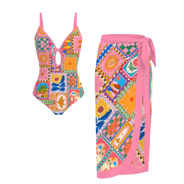 Tropical Mosaic One-Piece Set