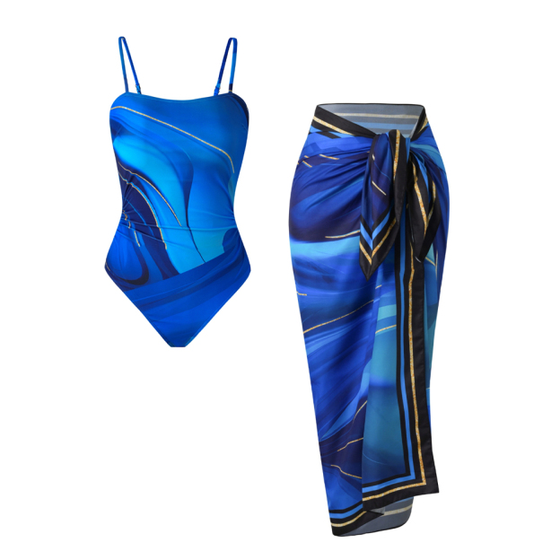 Blue Gradient One-Piece Set