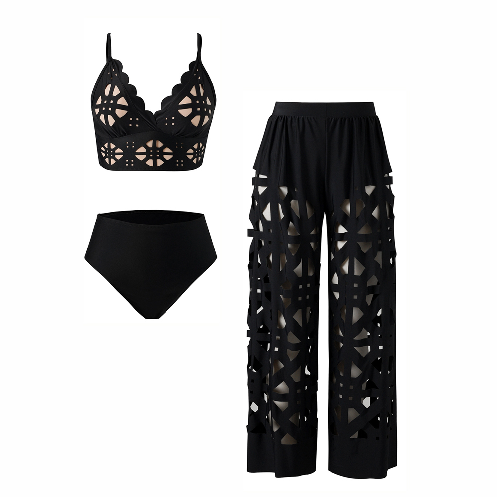 Women's 2026 New Cut-Out Bikini Set Two-Piece Swimsuit with Pants