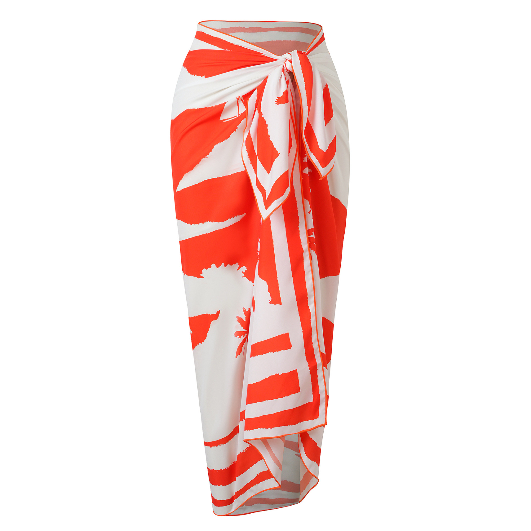 Women's High-Waisted Bandeau Halter One-Piece Swimsuit with Cut-Outs and Print