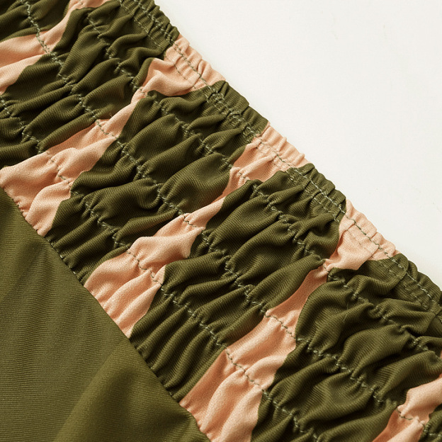 Vintage Bohemian Print One-Shoulder Swimsuit Set