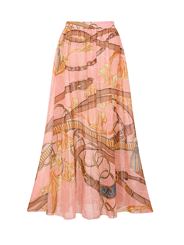 One Shoulder Lace Printed Swimsuit Set