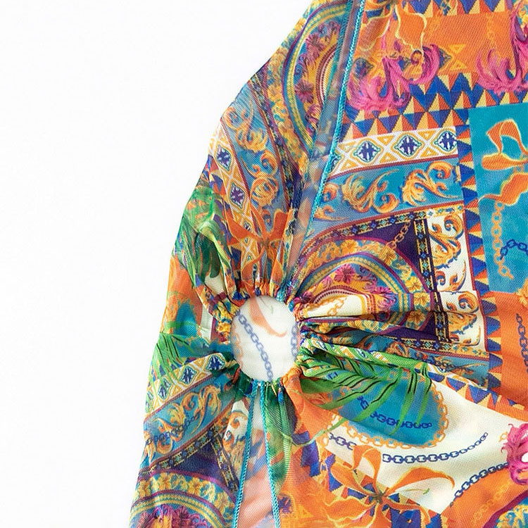 Women's Vintage Print Sexy Bikini 3-Piece Set