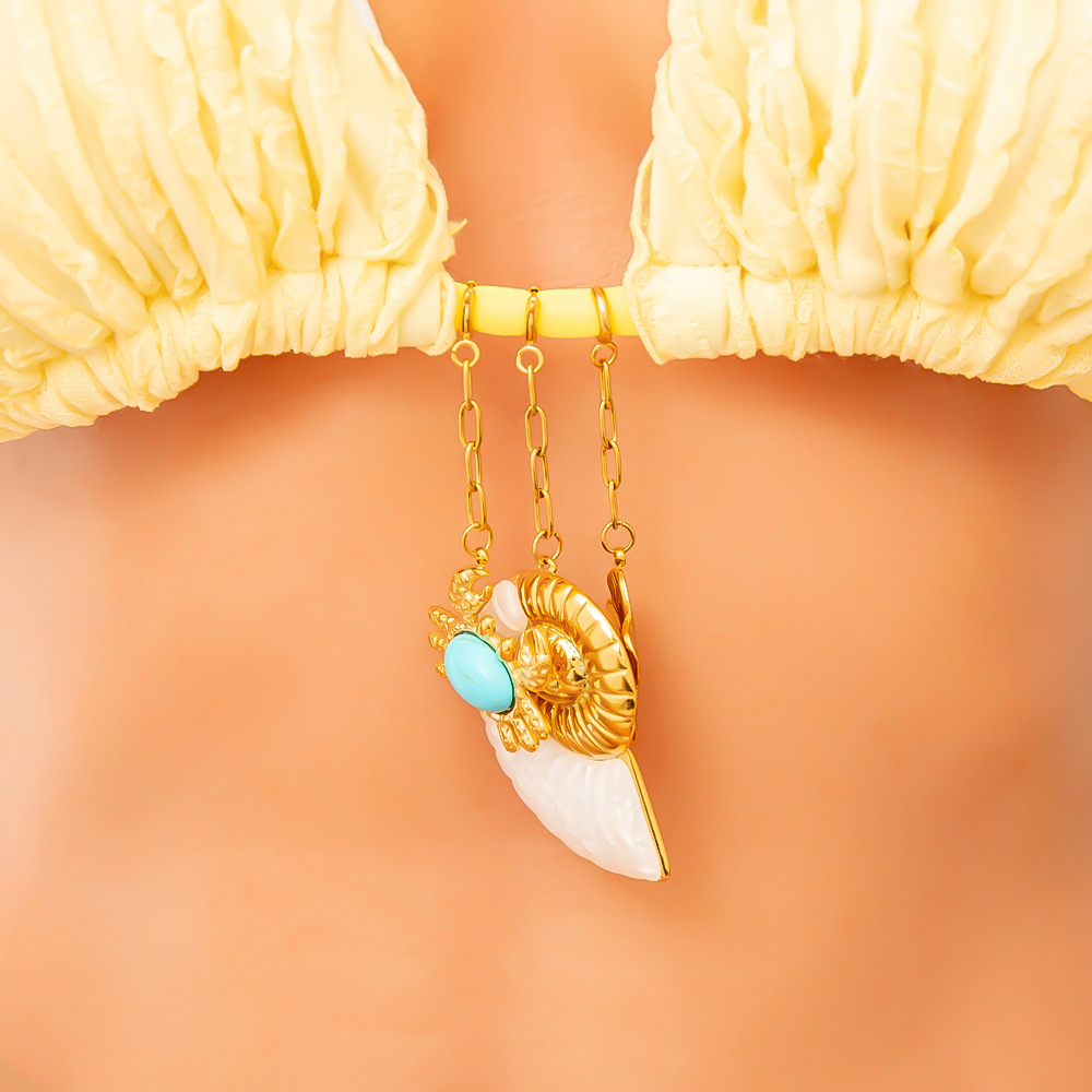 Bikini Clasp Stainless Steel Ocean Series Pendant Single Charm DIY Handmade