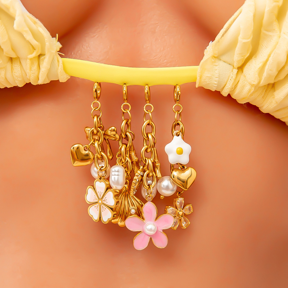 DIY Stainless Steel Bikini Clasp Tassel Pendant