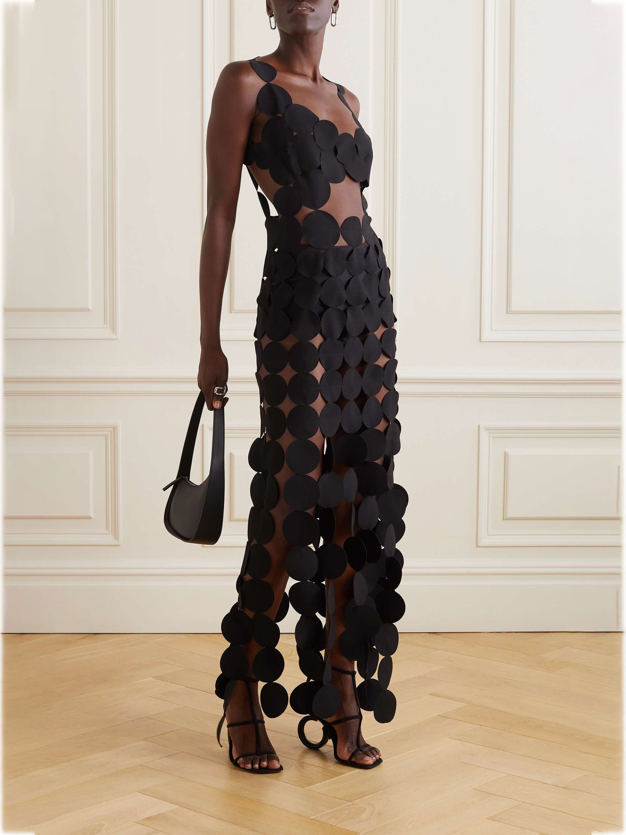 Black Bikini and Circle Maxi Dress