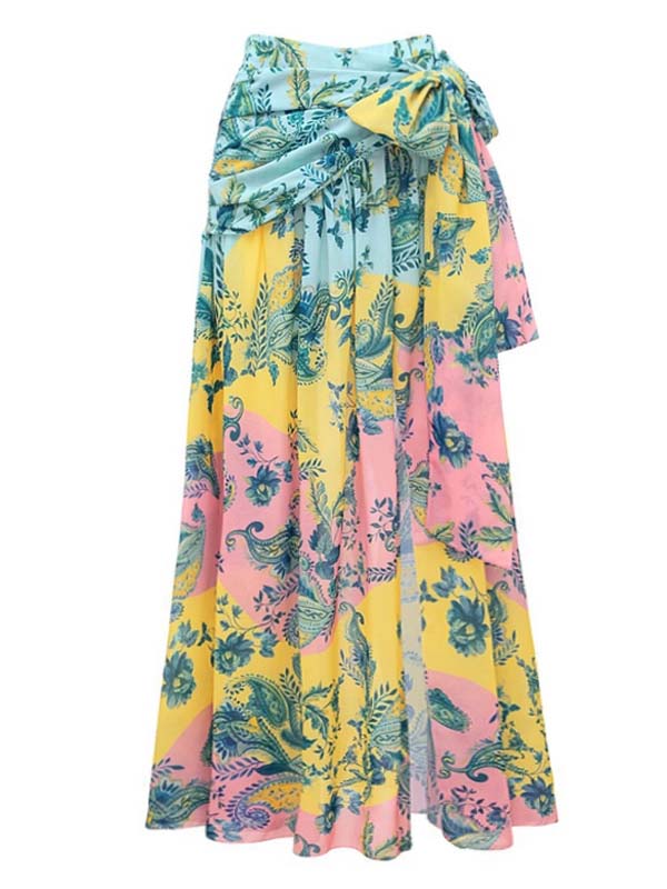 Tropical Paisley Swimsuit with Tie Wrap Cover Up Set