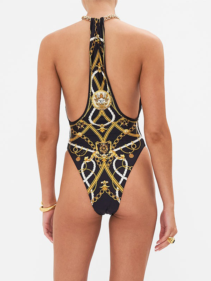 Printed One Piece and Pants Swimwear