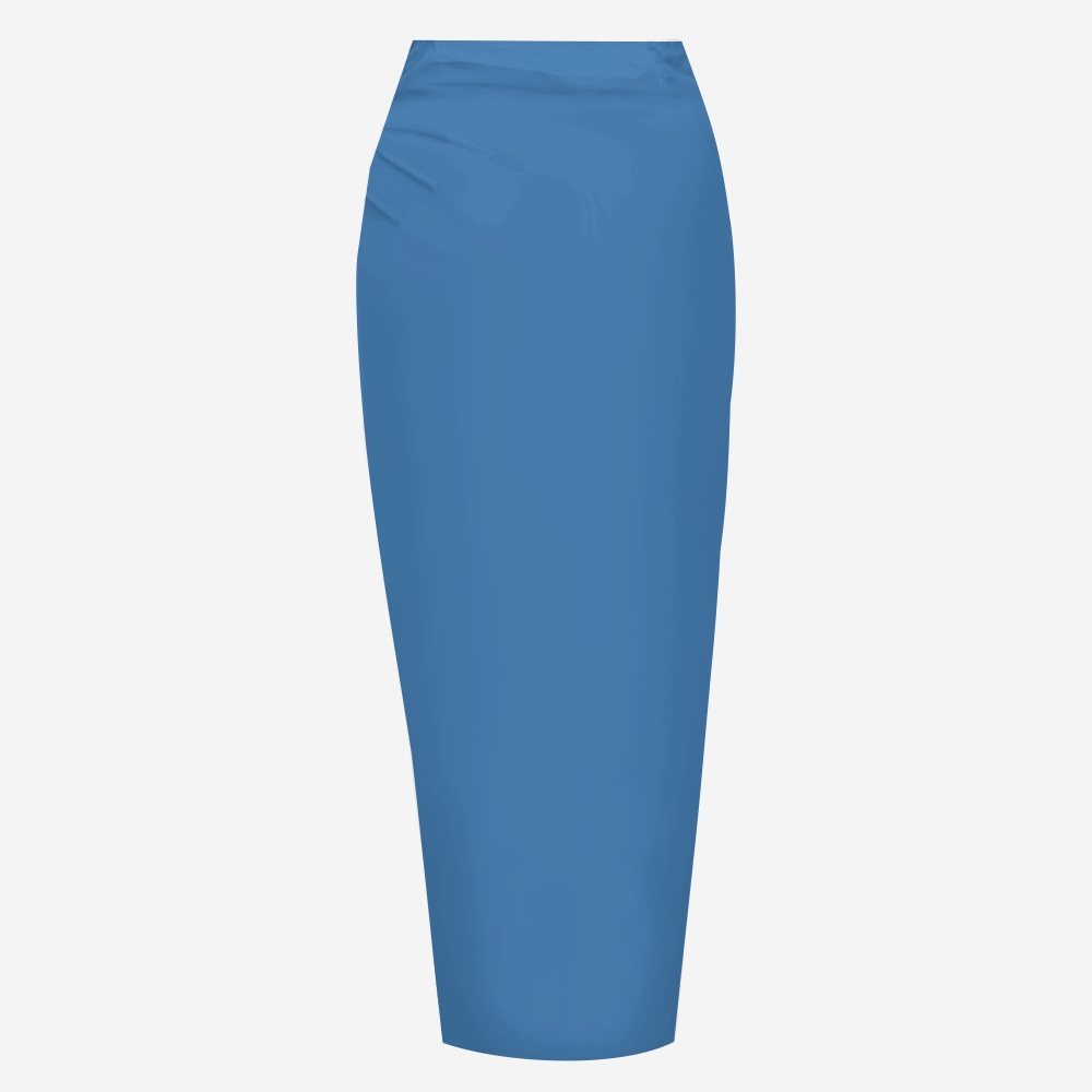 Women's High Waist Sarong Skirt with Front Knot and Asymmetrical Hem