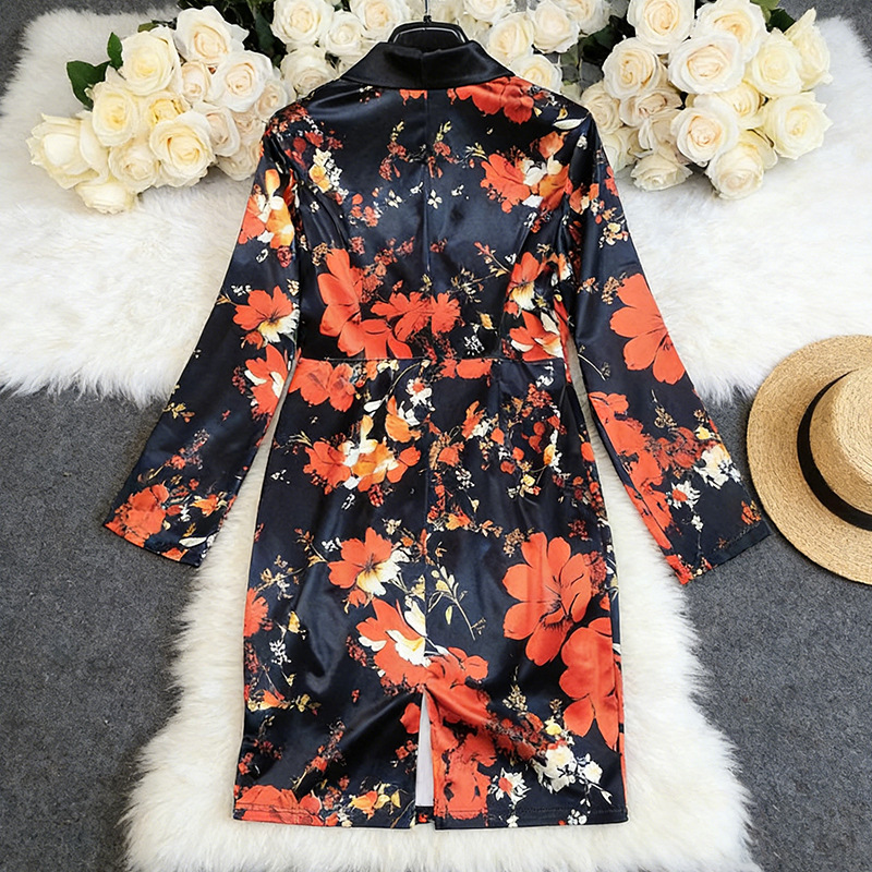 Printed Midi Bodycon Dress