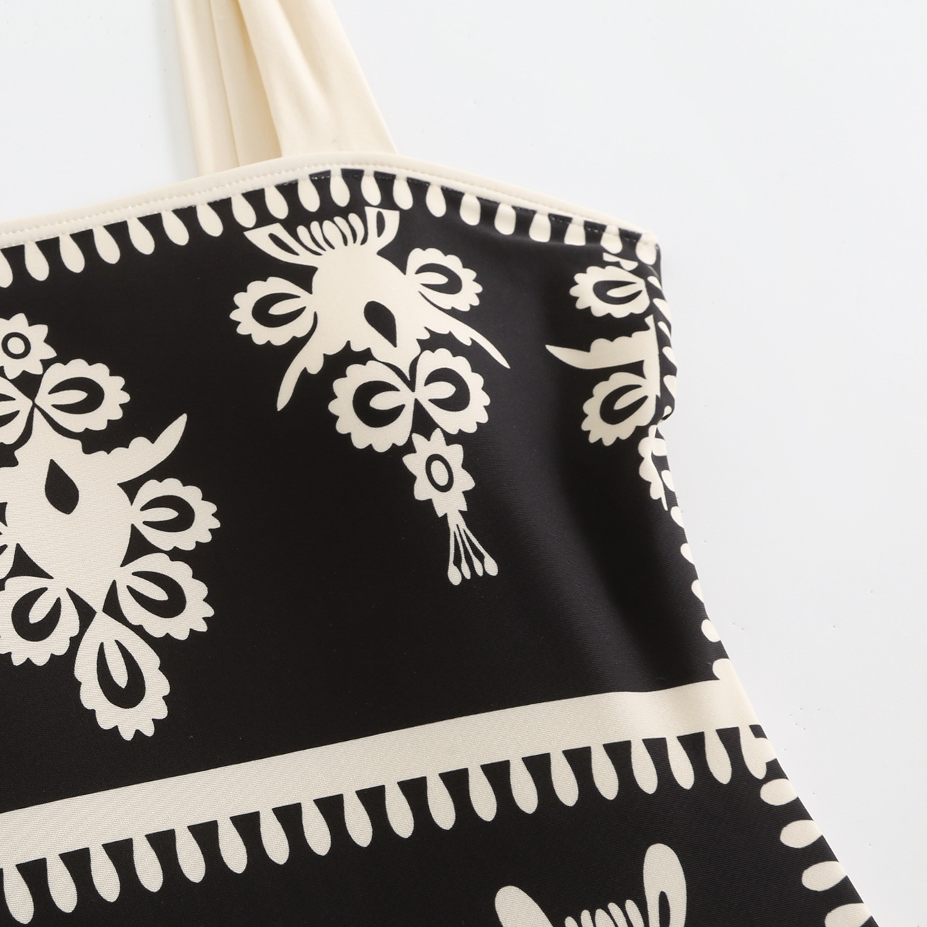 Women's Elegant Vintage Print One-Piece Swimsuit with Skirt